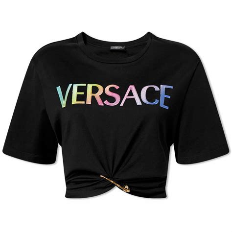 versace logo crop top|versace top price.